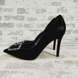 Sam Edelman Harriet Black Suede Pointed Toe Slip On Pumps D43